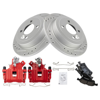 TRQ® - Performance Ceramic Rear Brake Kit with Calipers
