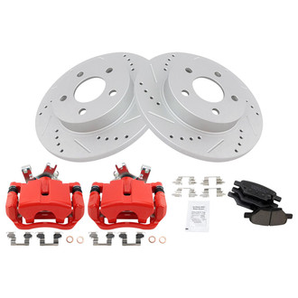 TRQ® - Performance Ceramic Rear Brake Kit with Calipers