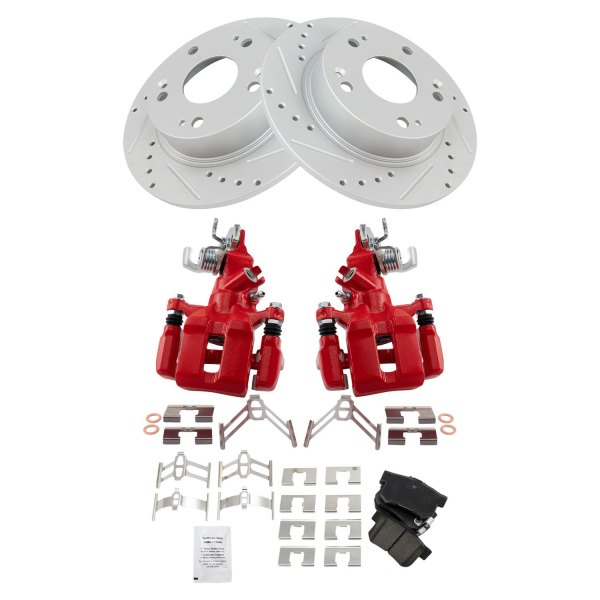 TRQ® - Performance Ceramic Rear Brake Kit with Calipers