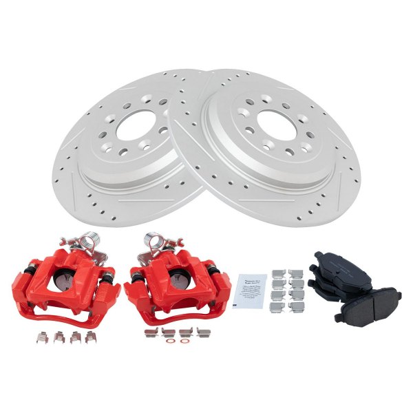 TRQ® - Performance Ceramic Rear Brake Kit with Calipers