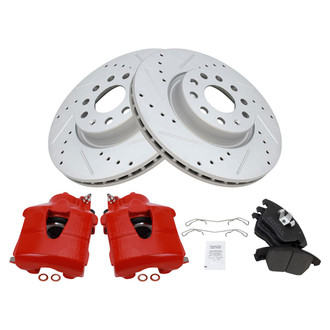 TRQ® - Performance Semi-Metallic Front Brake Kit with Calipers