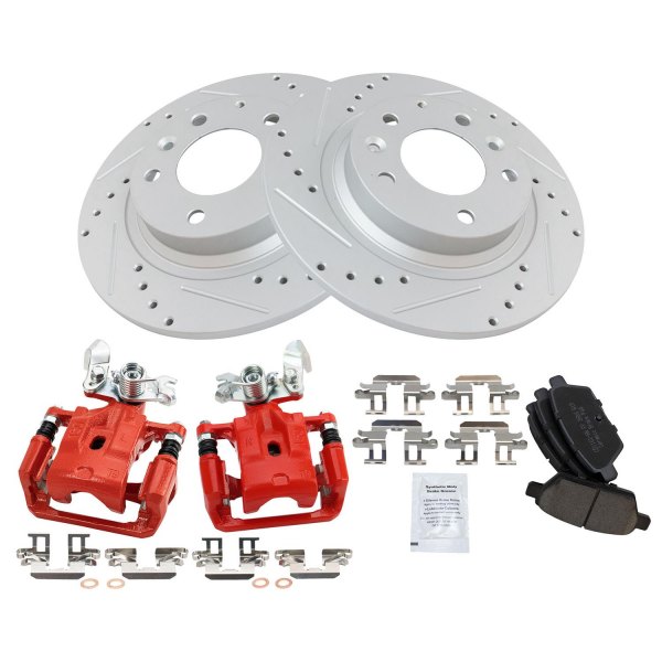 TRQ® - Performance Ceramic Rear Brake Kit with Calipers