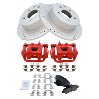 TRQ® - Performance Ceramic Rear Brake Kit with Calipers