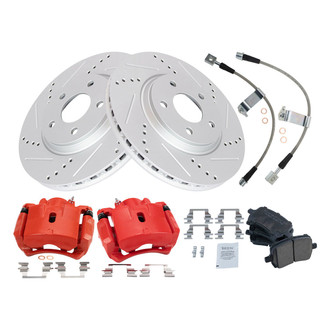 TRQ® - Performance Ceramic Brake Kit with Calipers and Hoses