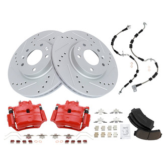 TRQ® - Performance Ceramic Brake Kit with Calipers and Hoses