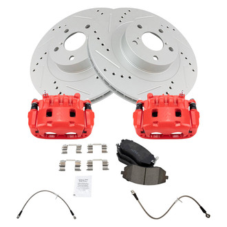 TRQ® - Performance Ceramic Brake Kit with Calipers and Hoses