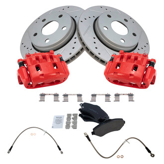 TRQ® - Performance Ceramic Brake Kit with Calipers and Hoses