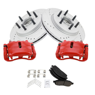 TRQ® - Performance Ceramic Front Brake Kit with Calipers and Hoses