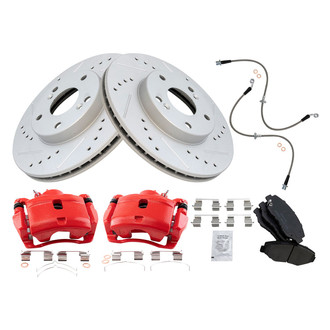 TRQ® - Performance Ceramic Brake Kit with Calipers and Hoses