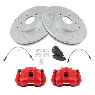 TRQ® - Performance Ceramic Brake Kit with Calipers and Hoses