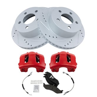 TRQ® - Performance Ceramic Front Brake Kit with Calipers and Hoses