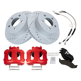 TRQ® - Performance Ceramic Front Brake Kit with Calipers and Hoses
