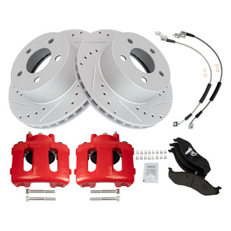 TRQ® - Performance Ceramic Brake Kit with Calipers and Hoses