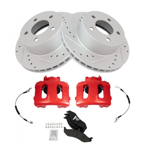 TRQ® - Performance Ceramic Front Brake Kit with Calipers and Hoses