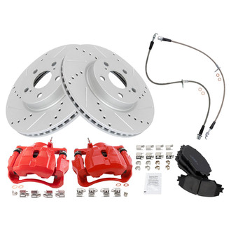 TRQ® - Performance Ceramic Brake Kit with Calipers and Hoses