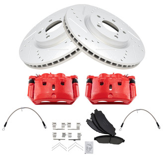 TRQ® - Performance Ceramic Brake Kit with Calipers and Hoses