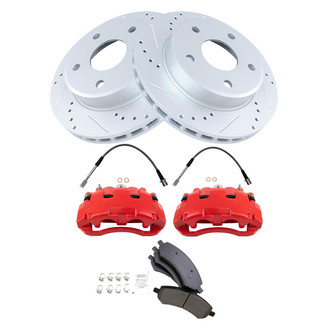 TRQ® - Performance Ceramic Front Brake Kit with Calipers and Hoses
