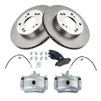 TRQ® - Front Disc Brake Kit with Ceramic Pads, Calipers and Hoses