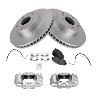 TRQ® - Front Disc Brake Kit with Ceramic Pads, Calipers and Hoses