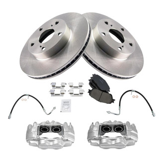 TRQ® - Front Disc Brake Kit with Ceramic Pads, Calipers and Hoses