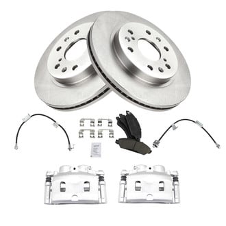 TRQ® - Front Disc Brake Kit with Ceramic Pads, Calipers and Hoses