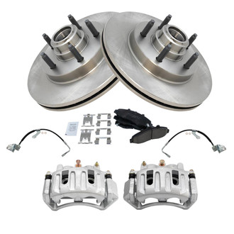 TRQ® - Front Disc Brake Kit with Ceramic Pads, Calipers and Hoses