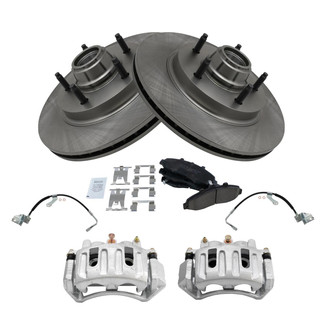 TRQ® - Front Disc Brake Kit with Ceramic Pads, Calipers and Hoses