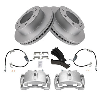 TRQ® - Front Disc Brake Kit with Ceramic Pads, Calipers and Hoses