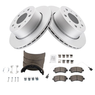 TRQ® - Rear Disc Brake Kit with Ceramic Pads and Shoes