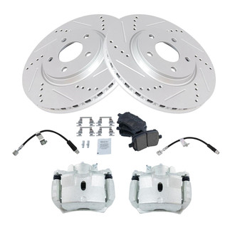 TRQ® - Performance Ceramic Front Brake Kit with Calipers and Hoses