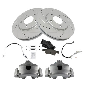 TRQ® - Performance Ceramic Brake Kit with Calipers and Hoses