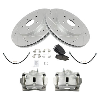 TRQ® - Performance Ceramic Brake Kit with Calipers and Hoses