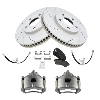 TRQ® - Performance Ceramic Brake Kit with Calipers and Hoses