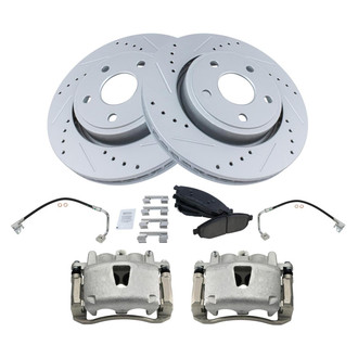 TRQ® - Performance Ceramic Brake Kit with Calipers and Hoses