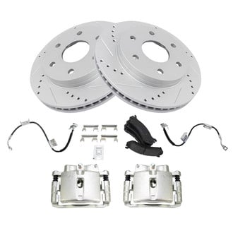 TRQ® - Performance Ceramic Front Brake Kit with Calipers and Hoses
