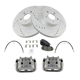 TRQ® - Performance Ceramic Front Brake Kit with Calipers and Hoses