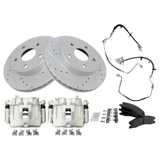 TRQ® - Performance Ceramic Front Brake Kit with Calipers and Hoses