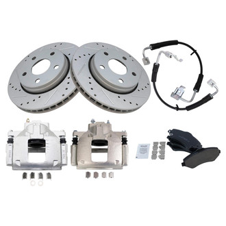 TRQ® - Performance Ceramic Front Brake Kit with Calipers and Hoses