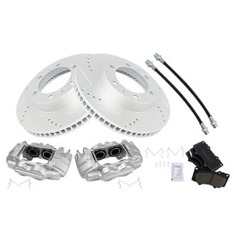 TRQ® - Performance Ceramic Front Brake Kit with Calipers and Hoses