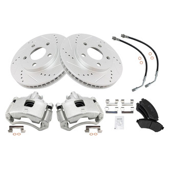 TRQ® - Performance Semi-Metallic Brake Kit with Calipers and Hoses