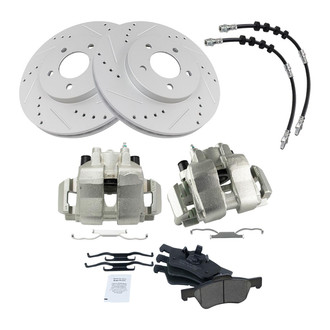 TRQ® - Performance Ceramic Brake Kit with Calipers and Hoses
