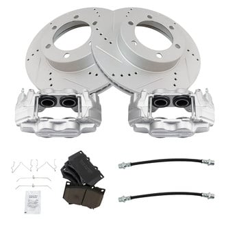 TRQ® - Performance Ceramic Front Brake Kit with Calipers and Hoses