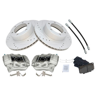 TRQ® - Performance Ceramic Front Brake Kit with Calipers and Hoses