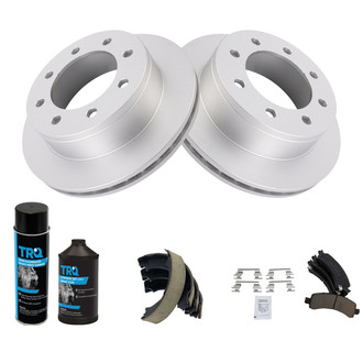 TRQ® - Rear Disc Brake Kit with Ceramic Pads and Shoes