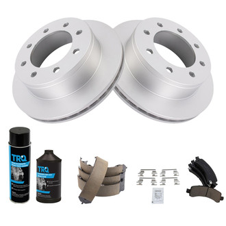 TRQ® - Rear Disc Brake Kit with Ceramic Pads and Shoes