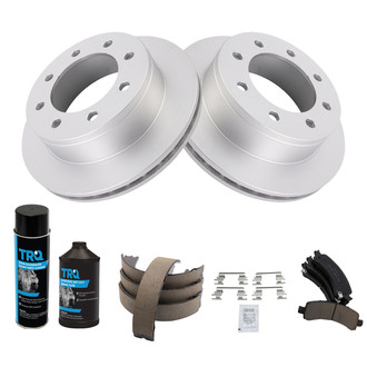 TRQ® - Rear Disc Brake Kit with Ceramic Pads and Shoes