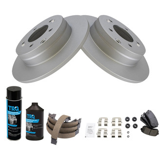 TRQ® - Rear Disc Brake Kit with Ceramic Pads and Shoes