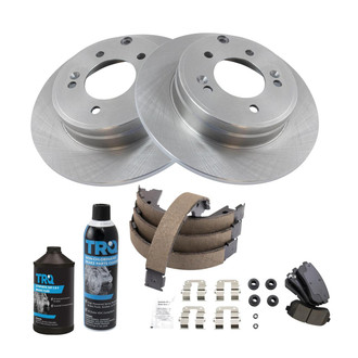 TRQ® - Rear Disc Brake Kit with Ceramic Pads and Shoes