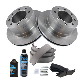 TRQ® - Rear Disc Brake Kit with Ceramic Pads and Shoes