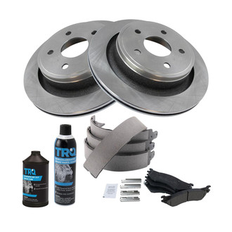 TRQ® - Rear Disc Brake Kit with Ceramic Pads and Shoes